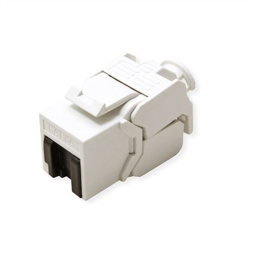 Conector  Cat.6A (Clase EA) Keystone, RJ-45, UTP, sin herramientas, plateado, blanco VALUE