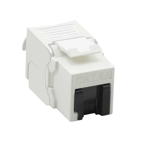 Conector  Cat.6A (Clase EA) Keystone, RJ-45, UTP, sin herramientas, plateado, blanco VALUE