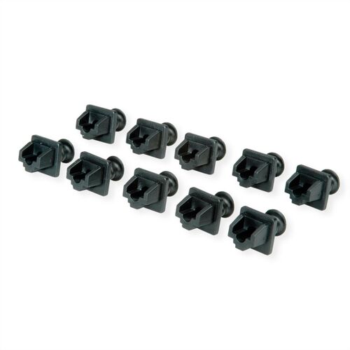 Protector/Tapón contra el polvo para tomas RJ45, negro VALUE 10PCS