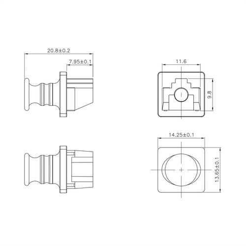 Protector/Tapón contra el polvo para tomas RJ45, negro VALUE 10PCS