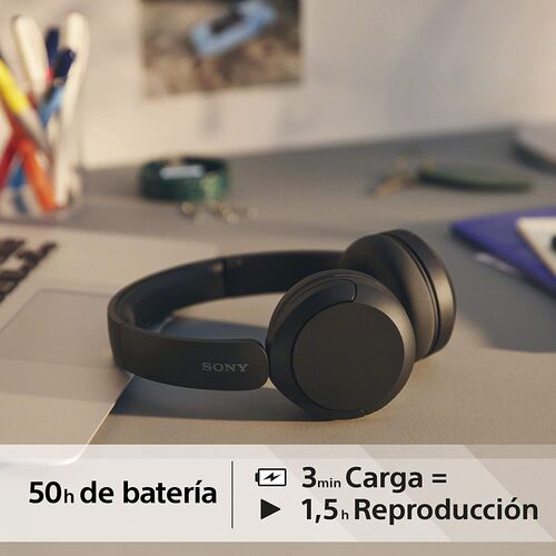 Sony Auriculares Inalámbricos Bluetooth, hasta 50 Horas de Autonomía con Carga Rápida, Negro