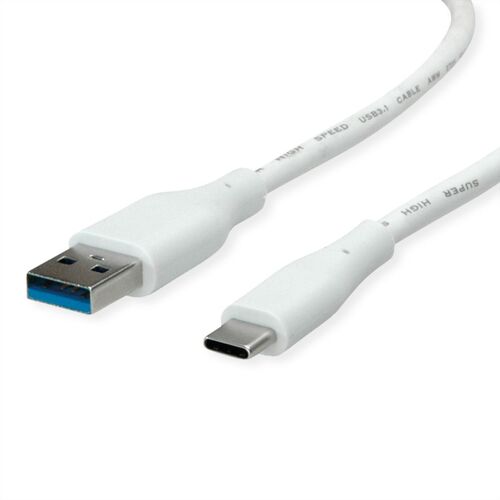 Cable USB 3.2 Gen 1,  A Macho -Tipo  C, M/M, 2 m, Blanco, VALUE