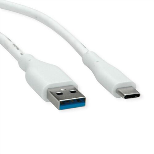 Cable USB 3.2 Gen 1,  A Macho -Tipo  C, M/M, 2 m, Blanco, VALUE