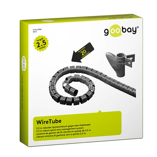 Sistema robusto de gestión de cables en espiral de 2,5 m NEGRO