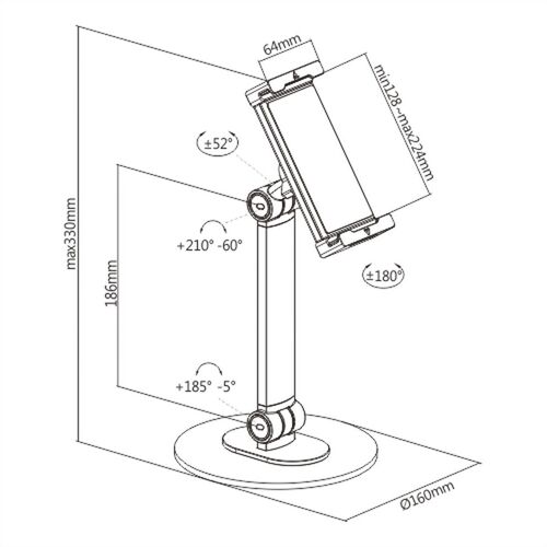 Soporte universal de sobremesa para tablet  negro VALUE,