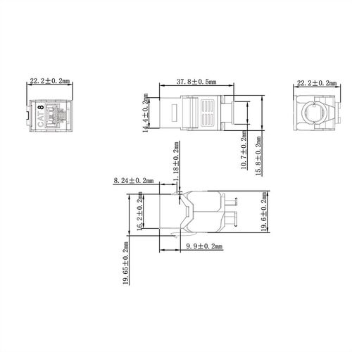 Conector RJ45 Keystone Jack, Cat.8 (Clase I), RJ45, STP, sin herramientas, plata VALUE