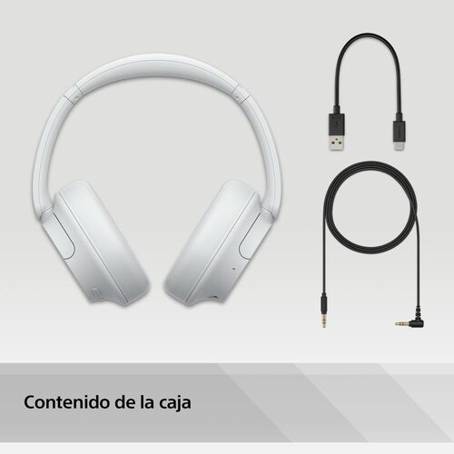 Sony Auriculares Inalámbricos Bluetooth, con Noise Cancelling, hasta 35 Horas de Autonomía y Carga Rápida, Blanco