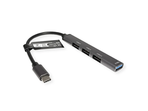 Hub  USB 2.0 , conector Tipo C, 4x puertos A (3x USB 2.0 +1x USB 3.2 Gen1) STANDARD