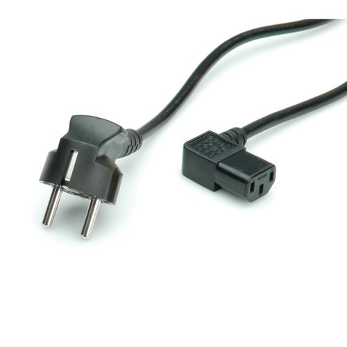 CABLE ALIMENTACION 1,8M CONECTOR SCHUKO ANGULADO - IEC320-C13 ANGULADO, NEGRO VALUE