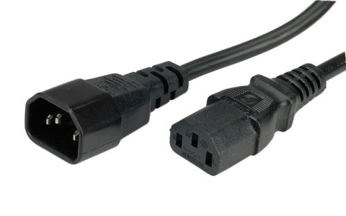 CABLE ALIMENTACION 0,5 M. CONECTOR IEC 320-C14 a  IEC 320-C13, CPU A MONITOR, NEGRO  VALUE