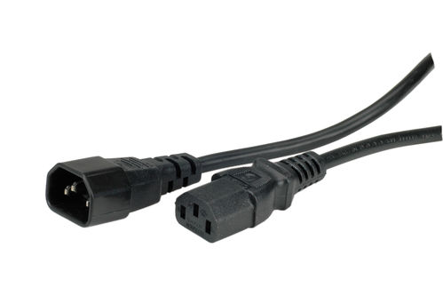 CABLE ALIMENTACION 0,5 M. CONECTOR IEC 320-C14 a  IEC 320-C13, CPU A MONITOR, NEGRO  VALUE