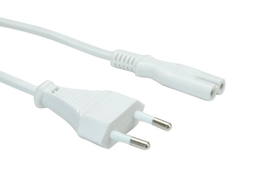 CABLE ALIMENTACION 1,8 M. CONECTOR EUROPLUG - IEC320-C7 BLANCO VALUE (TIPO 8 O DOBLE)