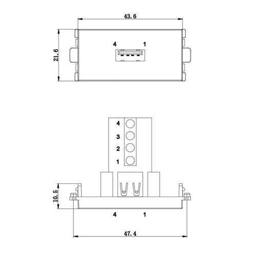 MODULO USB A/V  (USB 2.0 TIPO A) VALUE