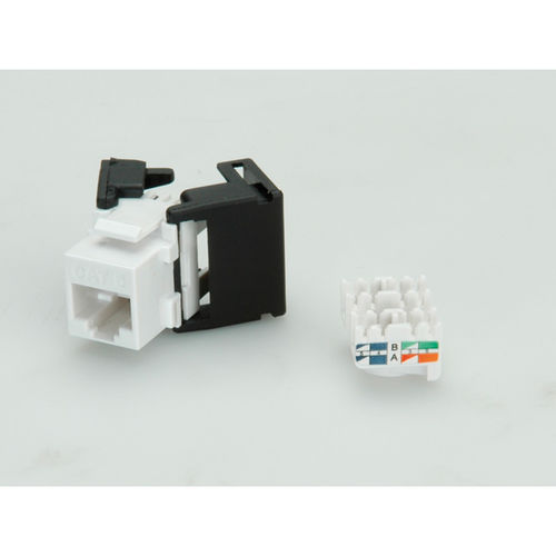 CONECTOR RJ45 HEMBRA CONEXION KEYSTONE SIN HERRAMIENTAS CAT.6 PARA PATCHPANEL Y ROSETA, SIN HERRAMIENTAS COLOR BLANCO VALUE