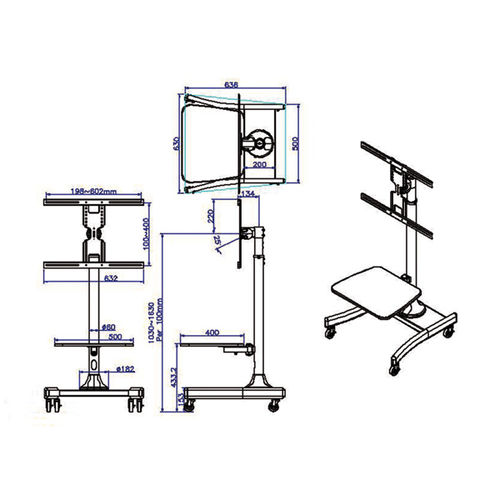 SOPORTE MOVIL PARA TV AJUSTABLE CON SOPORTE PARA DVD/NOTEBOOK VALUE