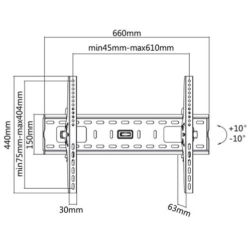 SOPORTE LCD TV PARED INCLINABLE, 37-75, 75 KG MAX. VALUE