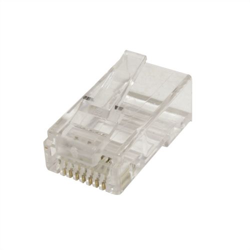 CONECTOR RJ45 8 HILOS CAT.6/6A, UTP CON GUIA  (BOLSA 100 UNIDADES) VALUE