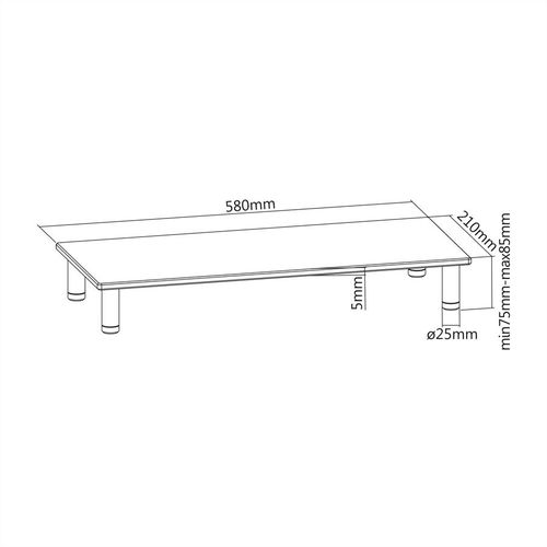 SOPORTE DE VIDRIO TEMPLADO AJUSTABLES (RECTANGULAR)  ROLINE