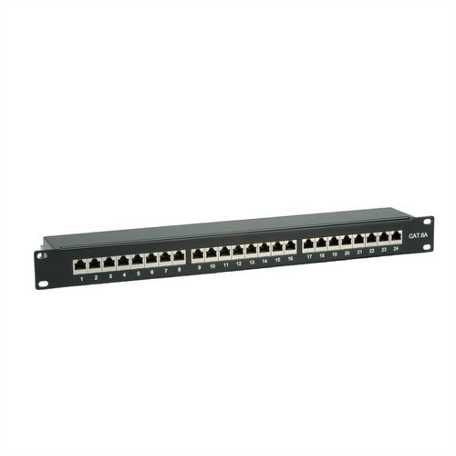 PATCHPANEL CAT.6A STP 24 PUERTOS RJ45 1U  19 NEGRO VALUE