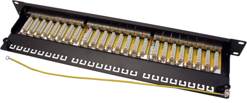 PATCHPANEL CAT.6A STP 24 PUERTOS RJ45 1U  19 NEGRO VALUE