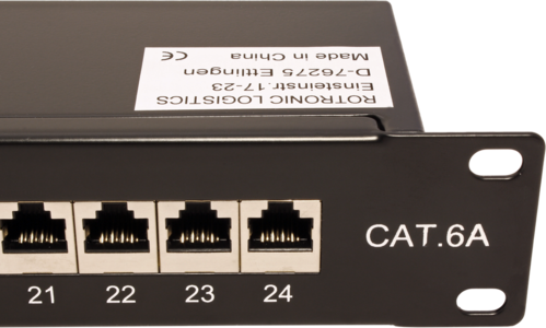 PATCHPANEL CAT.6A STP 24 PUERTOS RJ45 1U  19 NEGRO VALUE