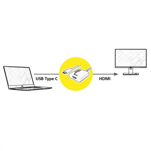 CONVERTIDOR USB 3.1 TIPO C MACHO - HDMI, HEMBRA VALUE