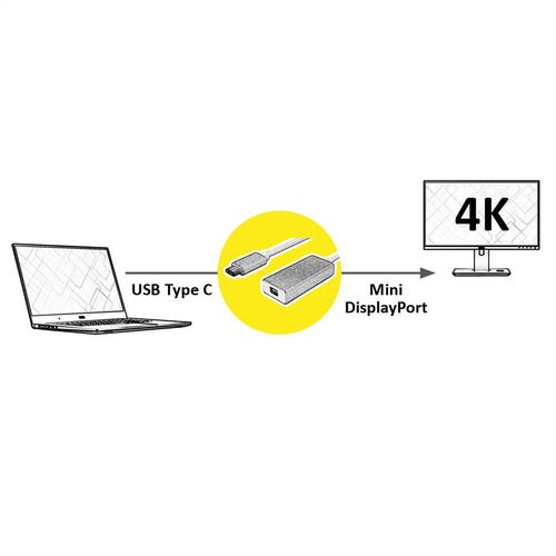 CONVERTIDOR USB3.1 C - MiniDP, M/H VALUE