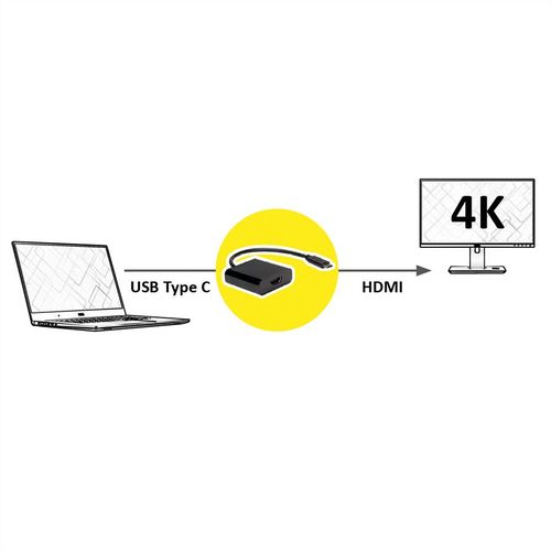 CONVERTIDOR USB3.1 C - HDMI, M/H, 4K2K@60Hz NEGRO VALUE