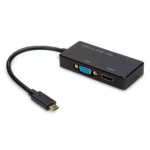 CONVERTIDOR USB3.1 C - HDMI/VGA NEGRO VALUE