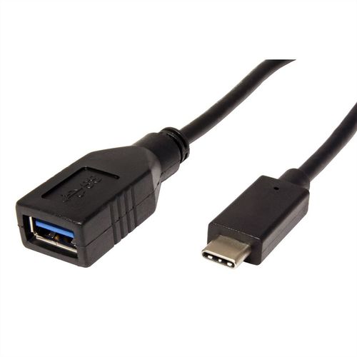 CONVERTIDOR USB3.1, C-A, M/H, OTG, 0.15m NEGRO ROLINE