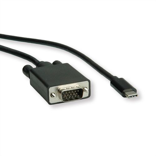 CABLE TIPO  C - VGA, M/M, NEGRO, 1.0 m ROLINE