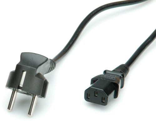 CABLE ALIMENTACION 3 M. SCHUKO ANGULADO -IEC320 C13, 10A NEGRO ROLINE