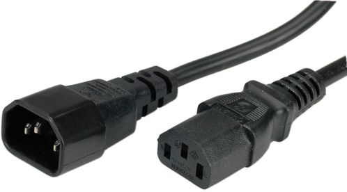 CABLE ALIMENTACION 1,8 M. CONECTOR IEC 320-C14 a  IEC 320-C13, CPU A MONITOR, NEGRO  ROLINE