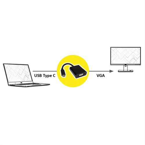 CONVERTIDOR  USB 3.1 TIPO C - VGA, M/H VALUE