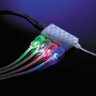 CABLE USB 2.0 1,8 M. A-B  MODDING CON LUZ BLANCA ROLINE