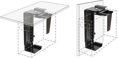 Soporte para PC para  debajo del escritorio / en la pared, negro VALUE