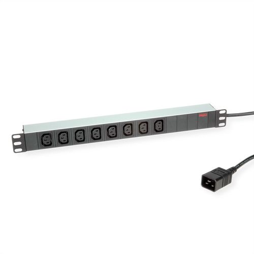 REGLETA 19" PDU PARA RACKS  8 TOMAS 3600W, IEC320 C13 - C20 M, ALUMINIO , 2 M ROLINE