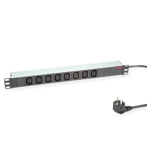 REGLETA19 PDU PARA RACKS  8 TOMAS 3600W, IEC320 C13 - SCHUKO M, AlUMINIO, 2 M ROLINE