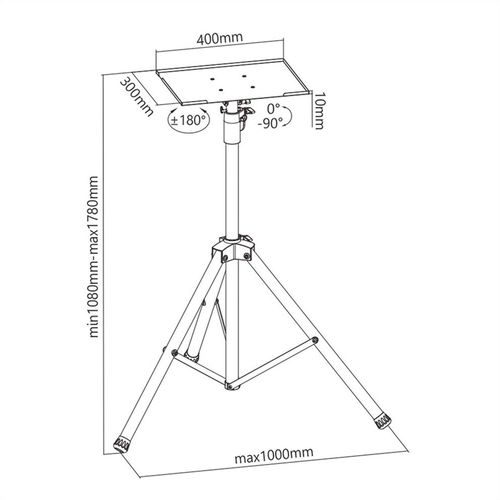 Soporte de trípode multiusos, ajustable en altura VALUE