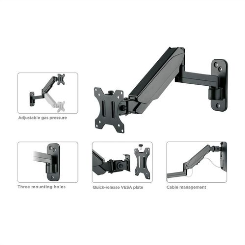 Brazo para monitor de resorte de gas montado en la pared, 5 articulaciones VALUE