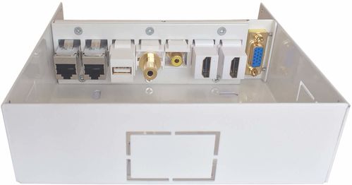 CAJA DE CONEXIONES MULTIMEDIA  - VGA - 2*HDMI - JACK3.5 - RCA - 1*USB - 2*RJ45 - CAT 6A - STP - BLANCO