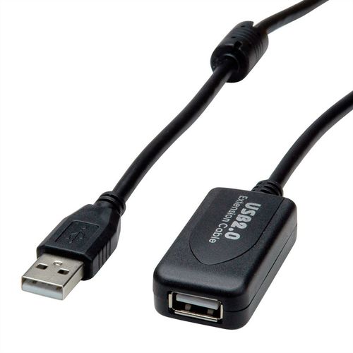 Cable USB 2.0, 5 M. PROLONGADOR ACTIVO M/H NEGRO STANDARD