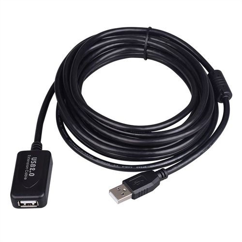 Cable USB 2.0, 10 M. PROLONGADOR ACTIVO M/H NEGRO STANDARD