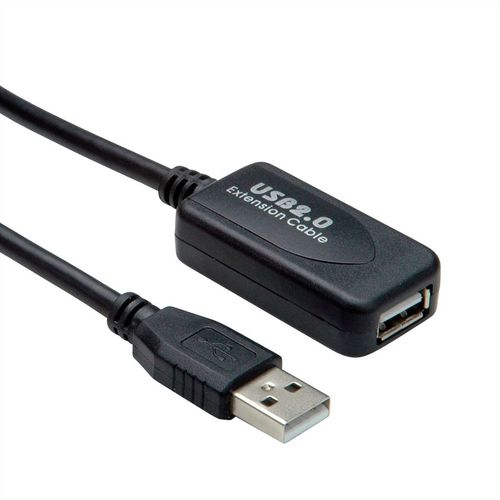 Cable USB 2.0, 15 M. PROLONGADOR ACTIVO M/H NEGRO STANDARD