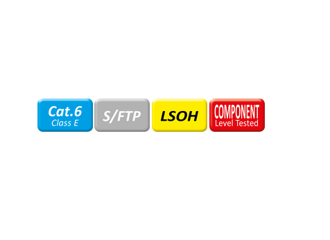 LATIGUILLO RJ45 2 M CAT.6 S/FTP (PIMF) AWG24 COBRE LSOH COMPONENT LEVEL, ROSA ROLINE