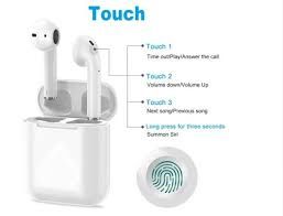 Mini auriculares Bluetooth 5.0 Bluetooth  con micrófono ANDROID/IOS con caja de carga Blanco