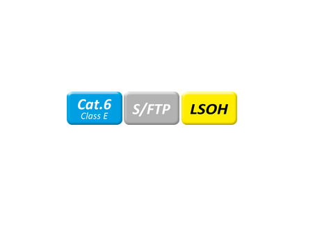 LATIGUILLO RJ45 1 M. CAT.6A S/FTP AWG 27 500 MHZ  COBRE  LIBRE DE HALOGENO AMARILLO VALUE