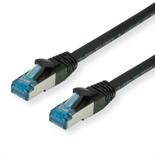 LATIGUILLO RJ45 0,5 M. CAT.6A S/FTP AWG 27 500 MHZ COBRE LIBRE DE HALOGENO NEGRO VALUE