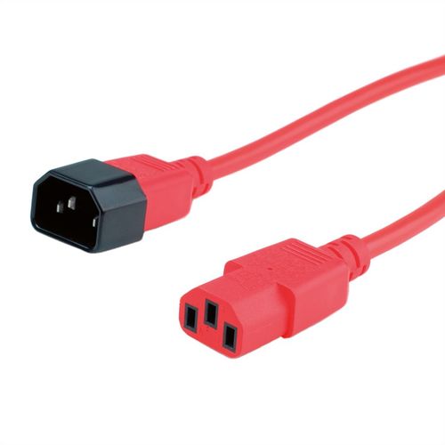 CABLE ALIMENTACION CPU A MONITOR  IEC320 C14/C13, 1.8M, ROJO ROLINE