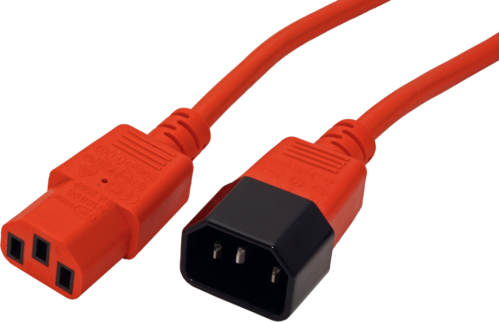 CABLE ALIMENTACION CPU A MONITOR  IEC320 C14/C13, 1.8M, ROJO ROLINE